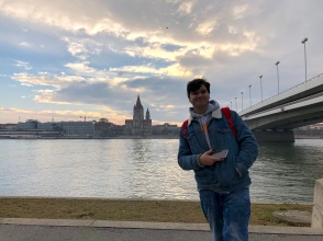 Visiting the river Danube in Vienna